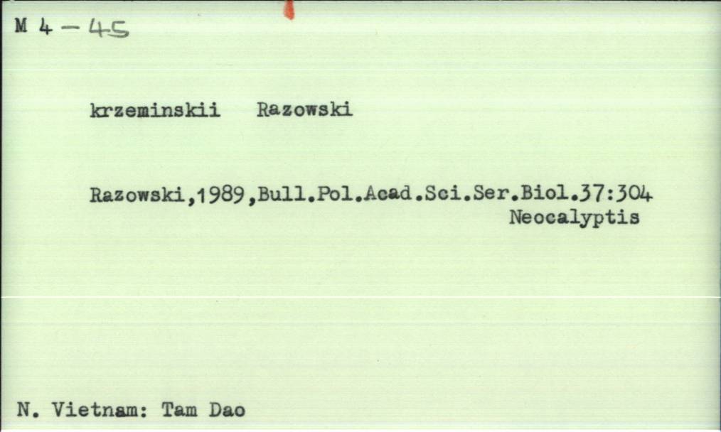 front of card
